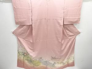 寿光織　流水に枝花模様織り出し一つ紋色留袖